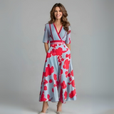 Velara | Floral Wrap Midi Dress