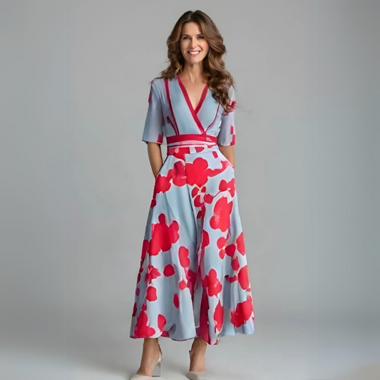 Velara | Floral Wrap Midi Dress