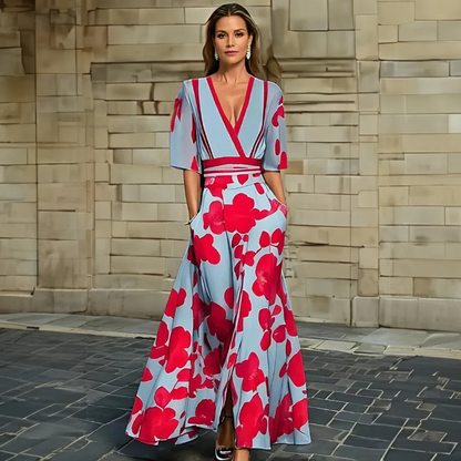 Velara | Floral Wrap Midi Dress