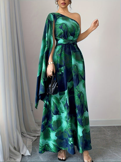 Juniper | One-Shoulder Floral Maxi Wedding Guest Dress