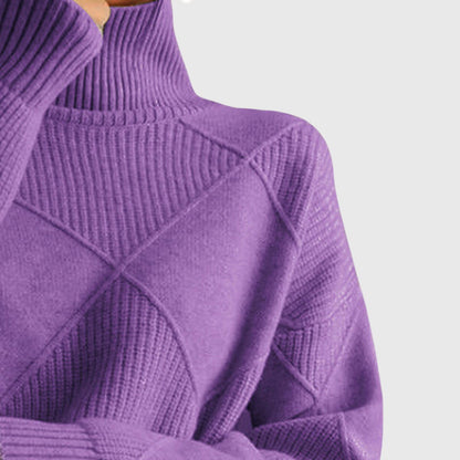 Geneva | Geometric Turtleneck Sweater
