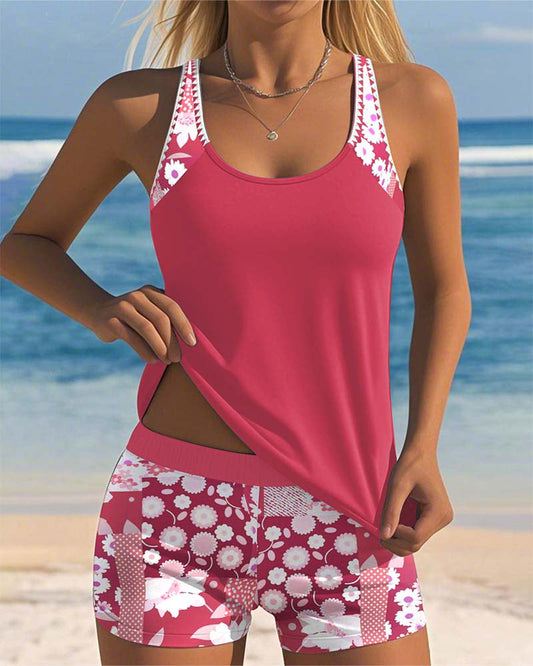 Donatella | Tank Top Tankini Set with Floral Shorts