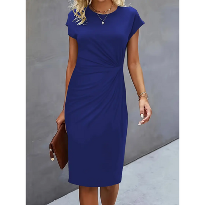 Romina | Ruched Bodycon Short Sleeve Midi Dress