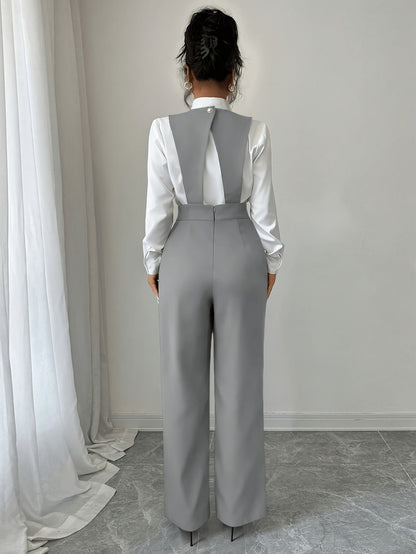 Tailored jumpsuit showing high waist construction