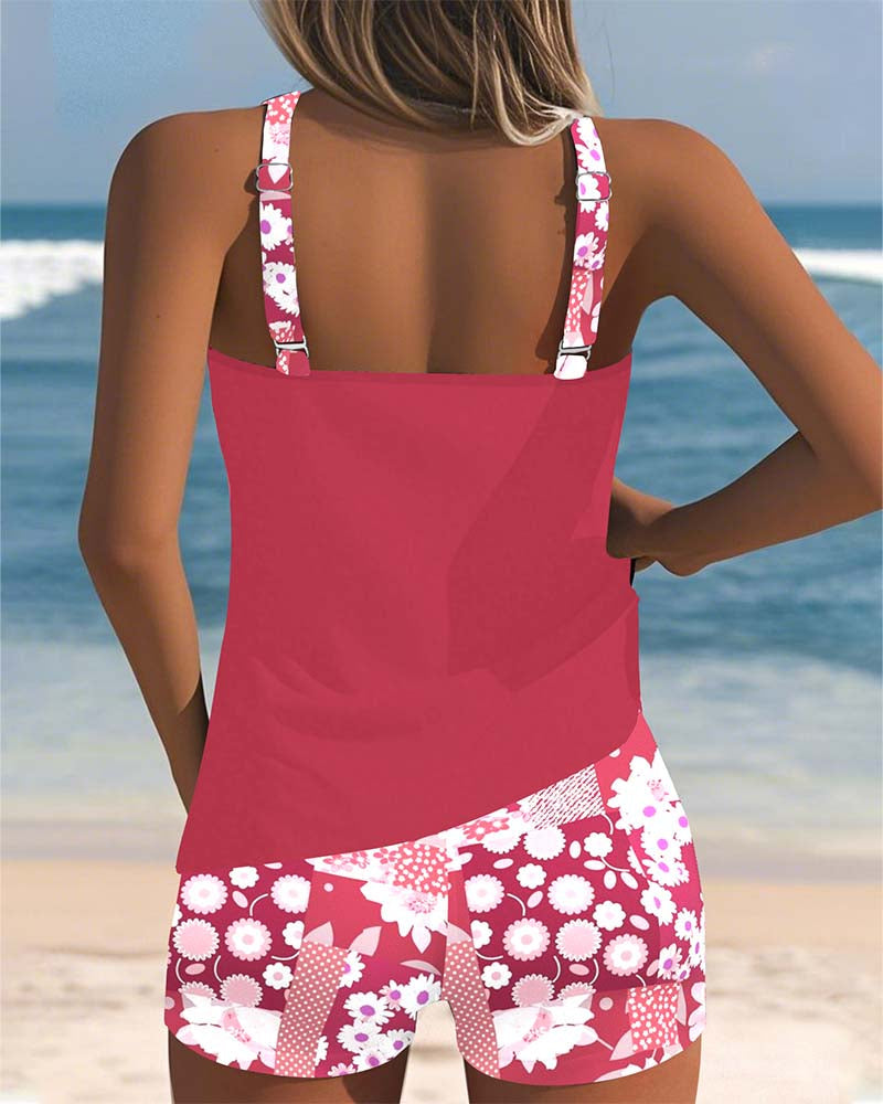 Donatella | Tank Top Tankini Set with Floral Shorts