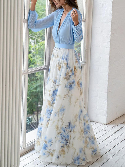Loriane | Floral V-Neck Maxi Dress