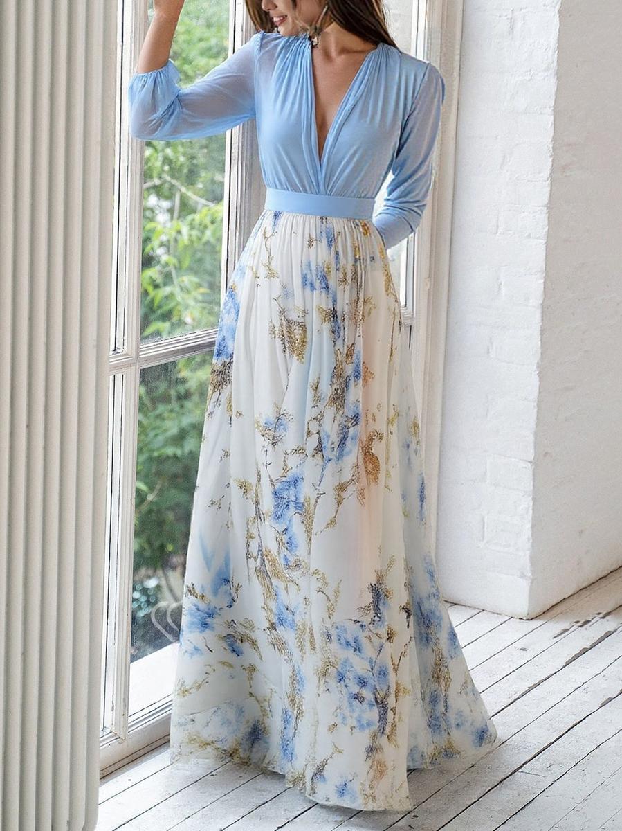 Kelli | Long Sleeve Floral Maxi Dress