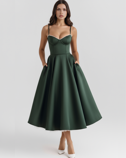Sophie | Strappy Sweetheart Tulle Midi Cocktail Dress