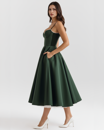 Sophie | Strappy Sweetheart Tulle Midi Cocktail Dress