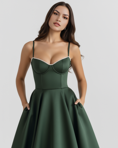 Sophie | Strappy Sweetheart Tulle Midi Cocktail Dress
