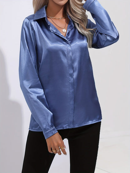 Lisbeth | Long Sleeve Button-Front Blouse