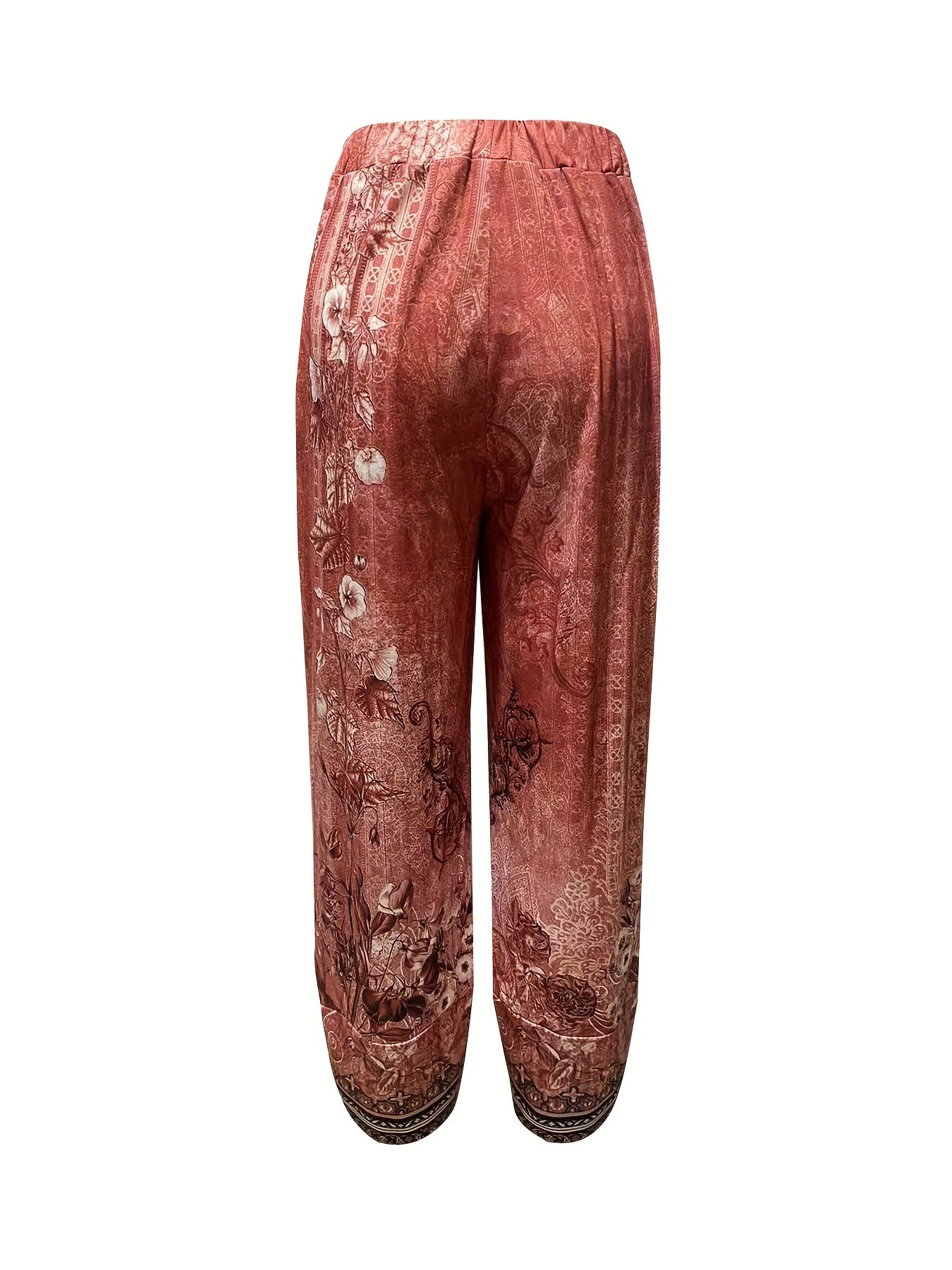 Botanical print cropped trousers shown on model
