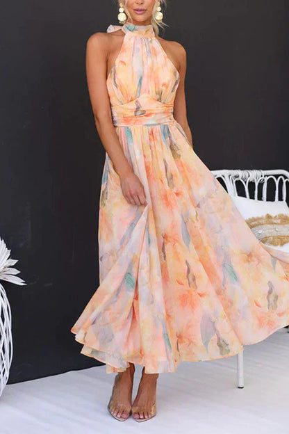 Daisy | Halter Floral Maxi Sundress