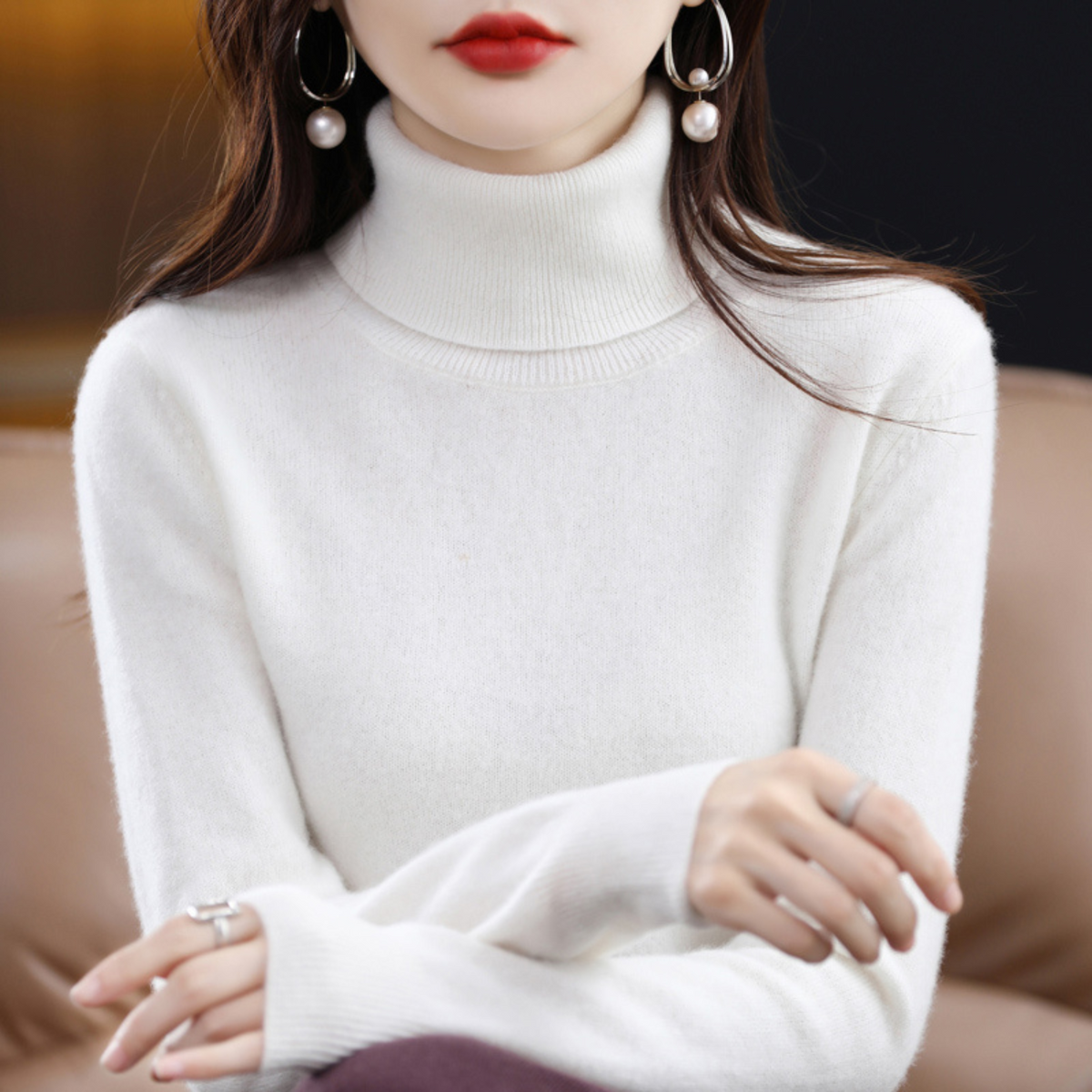 Viveca women's slim turtleneck sweater