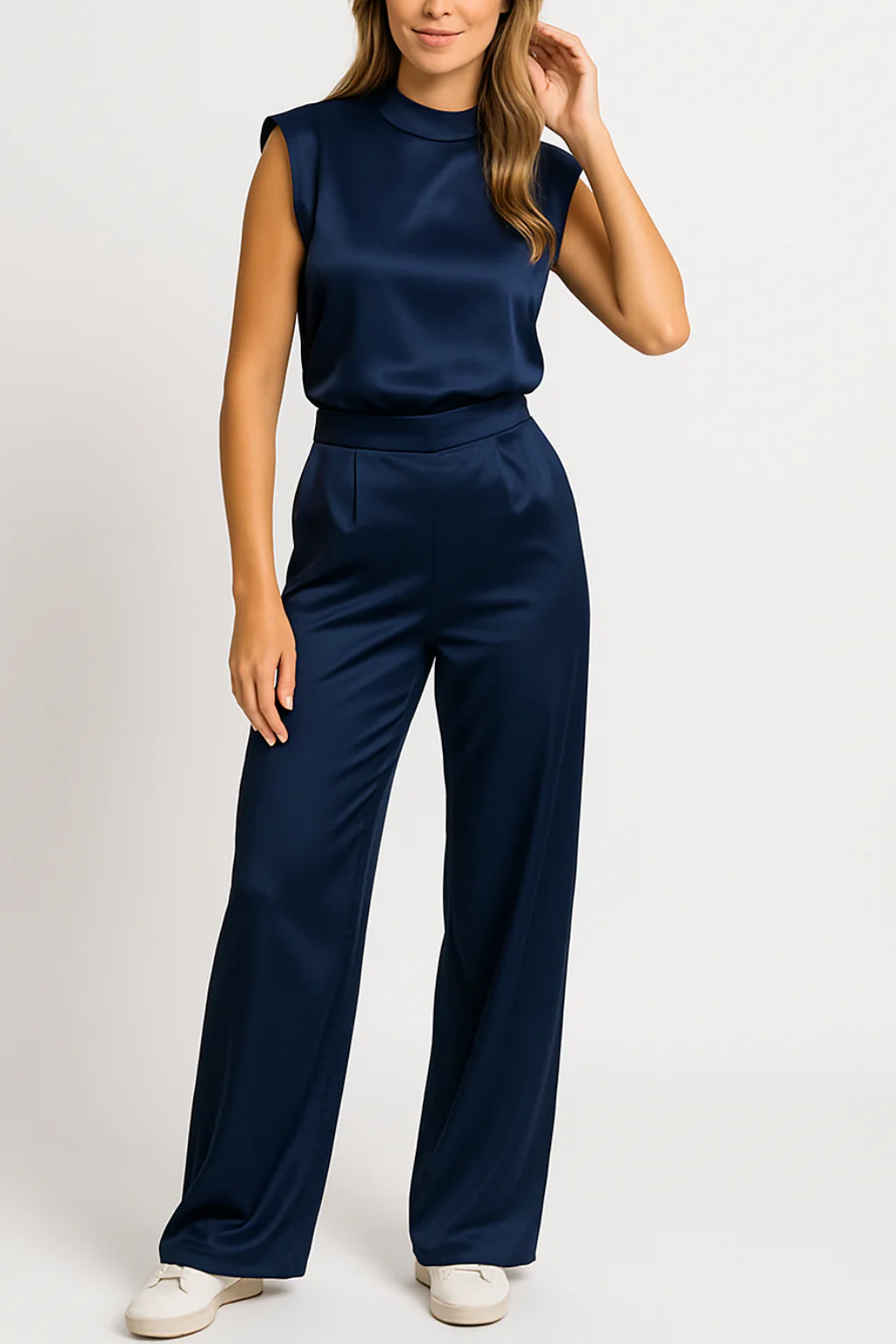 Halina | High Neck Wide Leg Jumpsuit