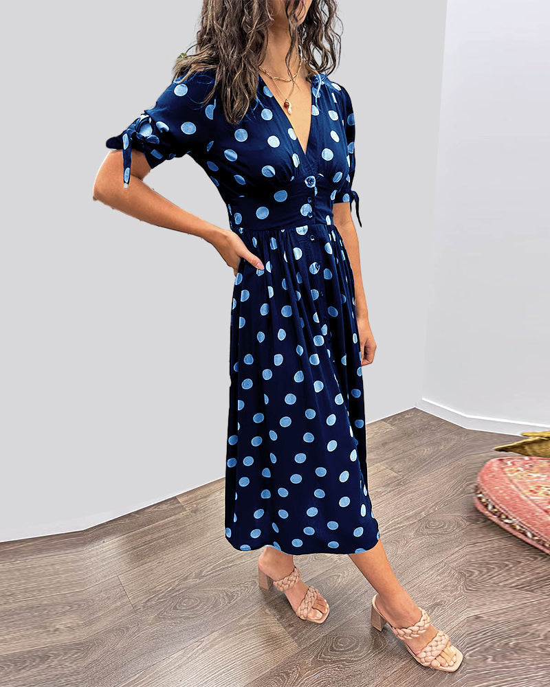 Bellamy | Polka Dot Button-Down Midi Dress
