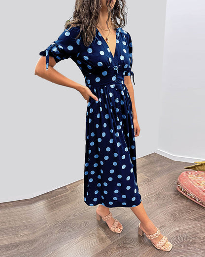 Bellamy | Polka Dot Button-Down Midi Dress
