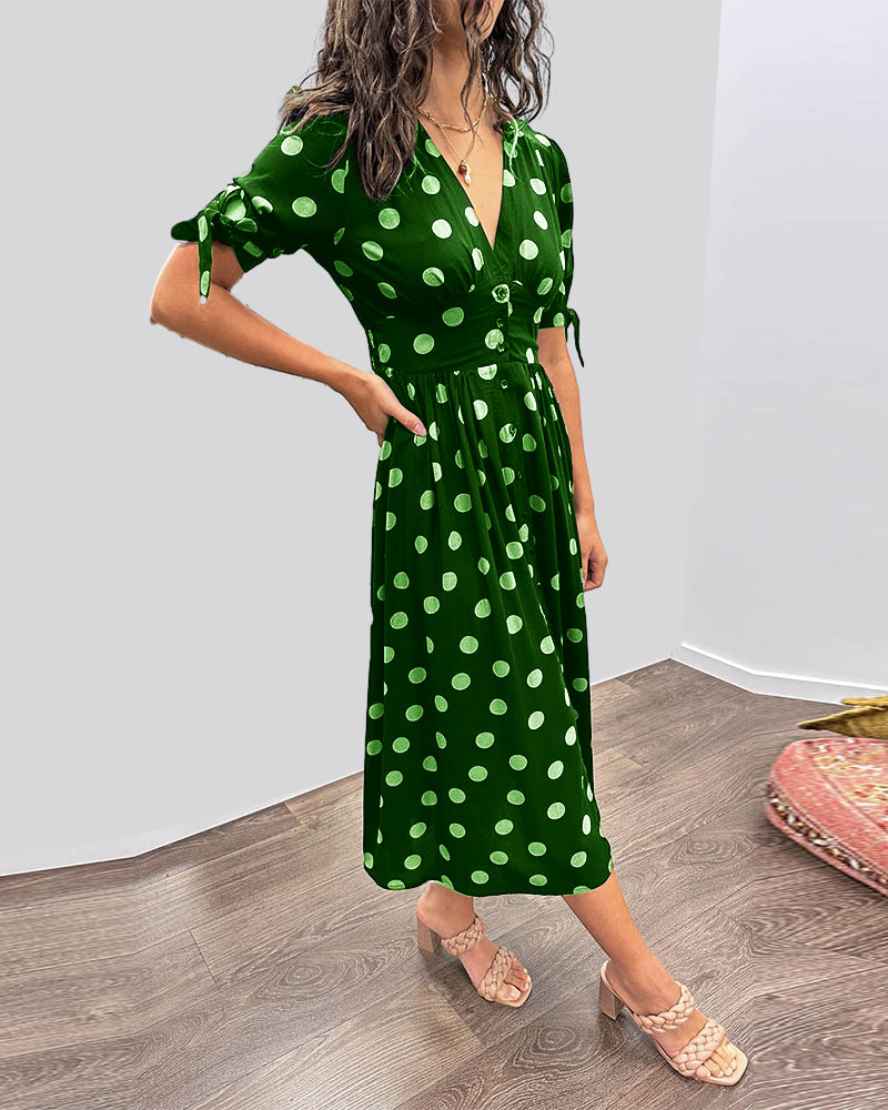 Bellamy | Polka Dot Button-Down Midi Dress