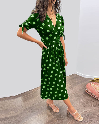 Bellamy | Polka Dot Button-Down Midi Dress