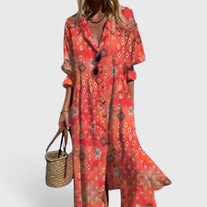 Paula | Floral Button-Down Shirt Dress