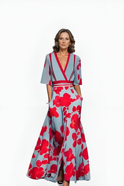 Velara | Floral Wrap Midi Dress