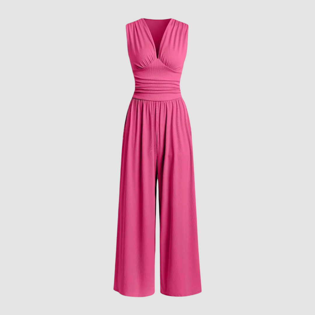 Séraphine | V-Neck Sleeveless Wide Leg Jumpsuit