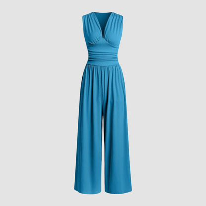 Séraphine | V-Neck Sleeveless Wide Leg Jumpsuit