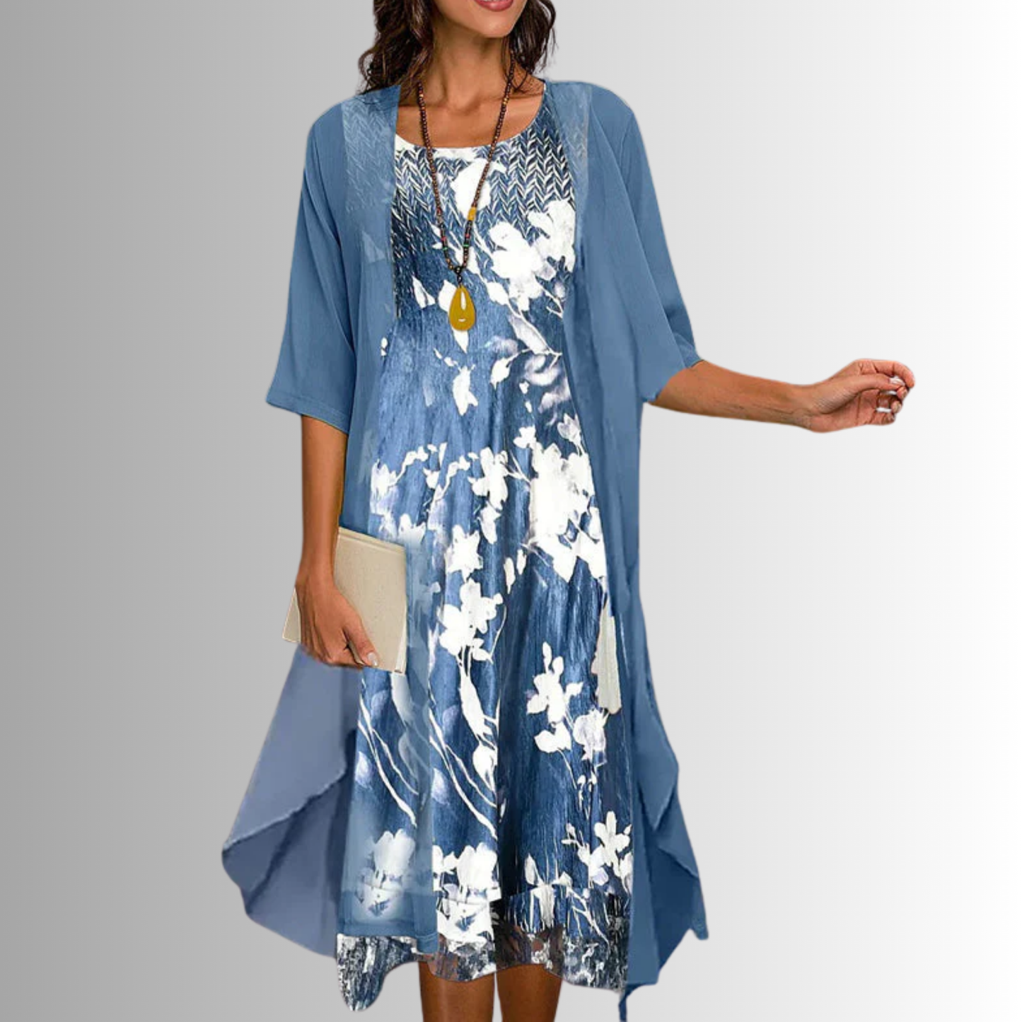 Beatrix | Short Sleeve Blouse & Flowy Dress Set