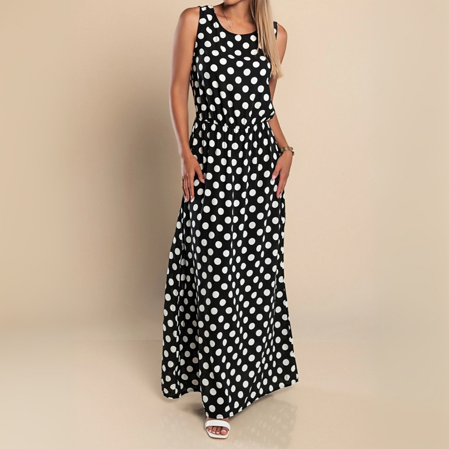 Priscilla | Polka Dot Maxi Dress