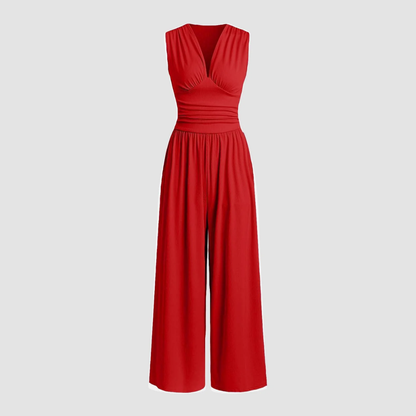 Séraphine | V-Neck Sleeveless Wide Leg Jumpsuit