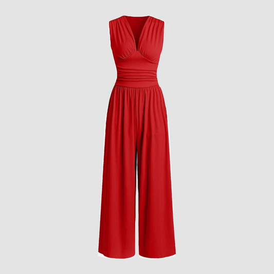 Séraphine | V-Neck Sleeveless Wide Leg Jumpsuit