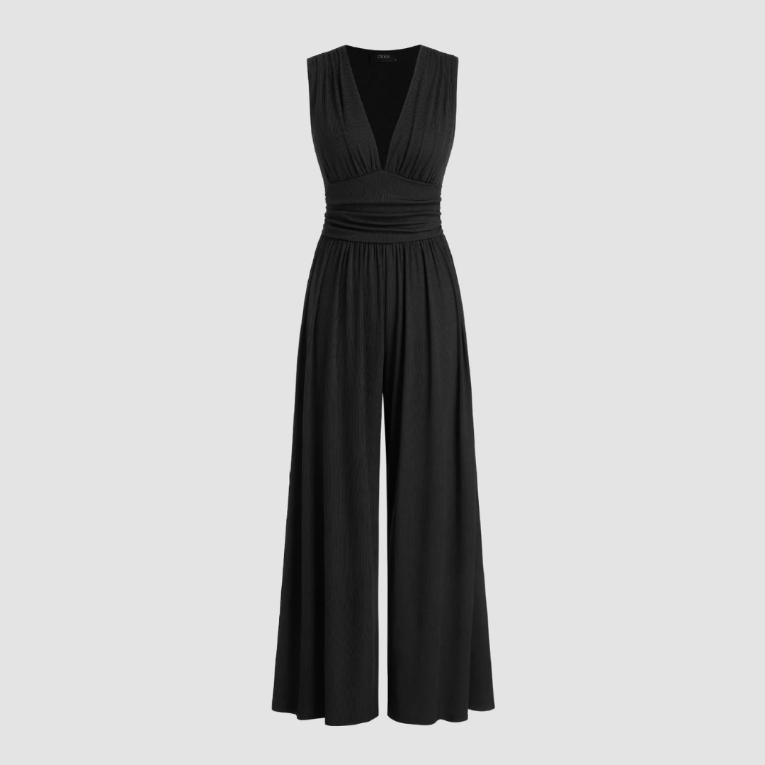 Séraphine | V-Neck Sleeveless Wide Leg Jumpsuit