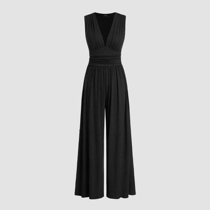 Séraphine | V-Neck Sleeveless Wide Leg Jumpsuit