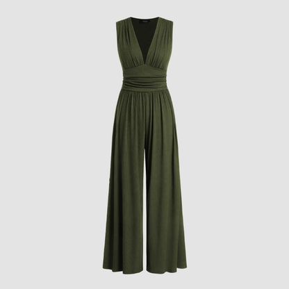 Séraphine | V-Neck Sleeveless Wide Leg Jumpsuit