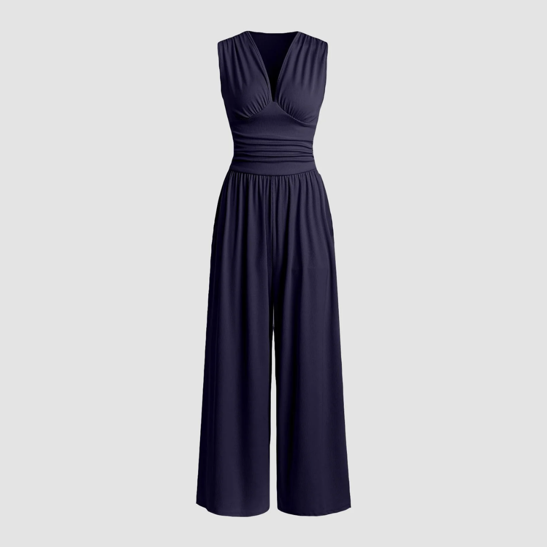 Séraphine | V-Neck Sleeveless Wide Leg Jumpsuit