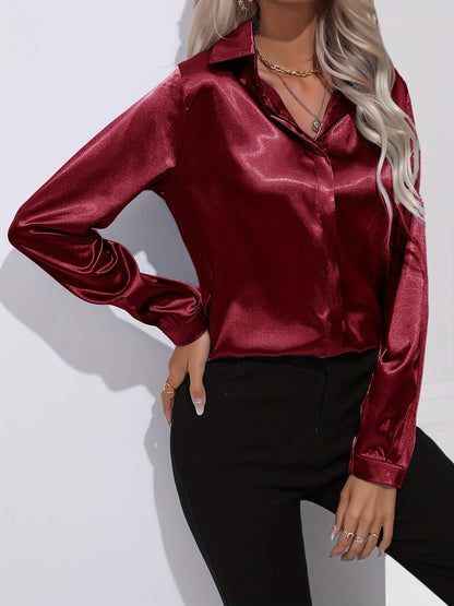 Lisbeth | Long Sleeve Button-Front Blouse