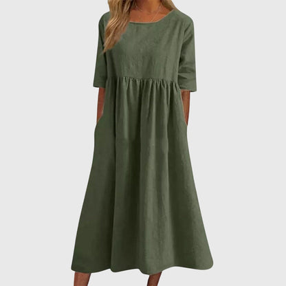 Kenna | Casual Midi Summer Dress with Pockets