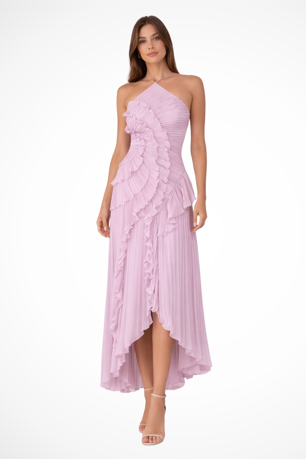 Jade | Summer Wedding Guest Ruffle Maxi Dress Halter