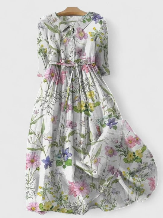 Vintage floral flowing maxi dress
