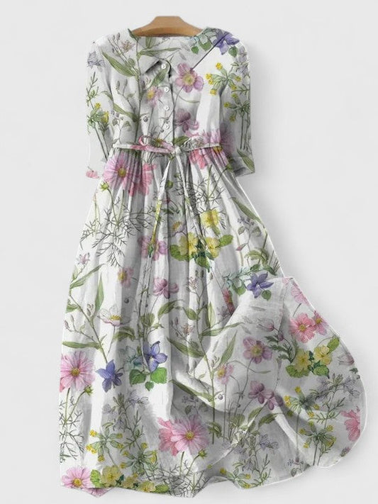 Vintage floral flowing maxi dress