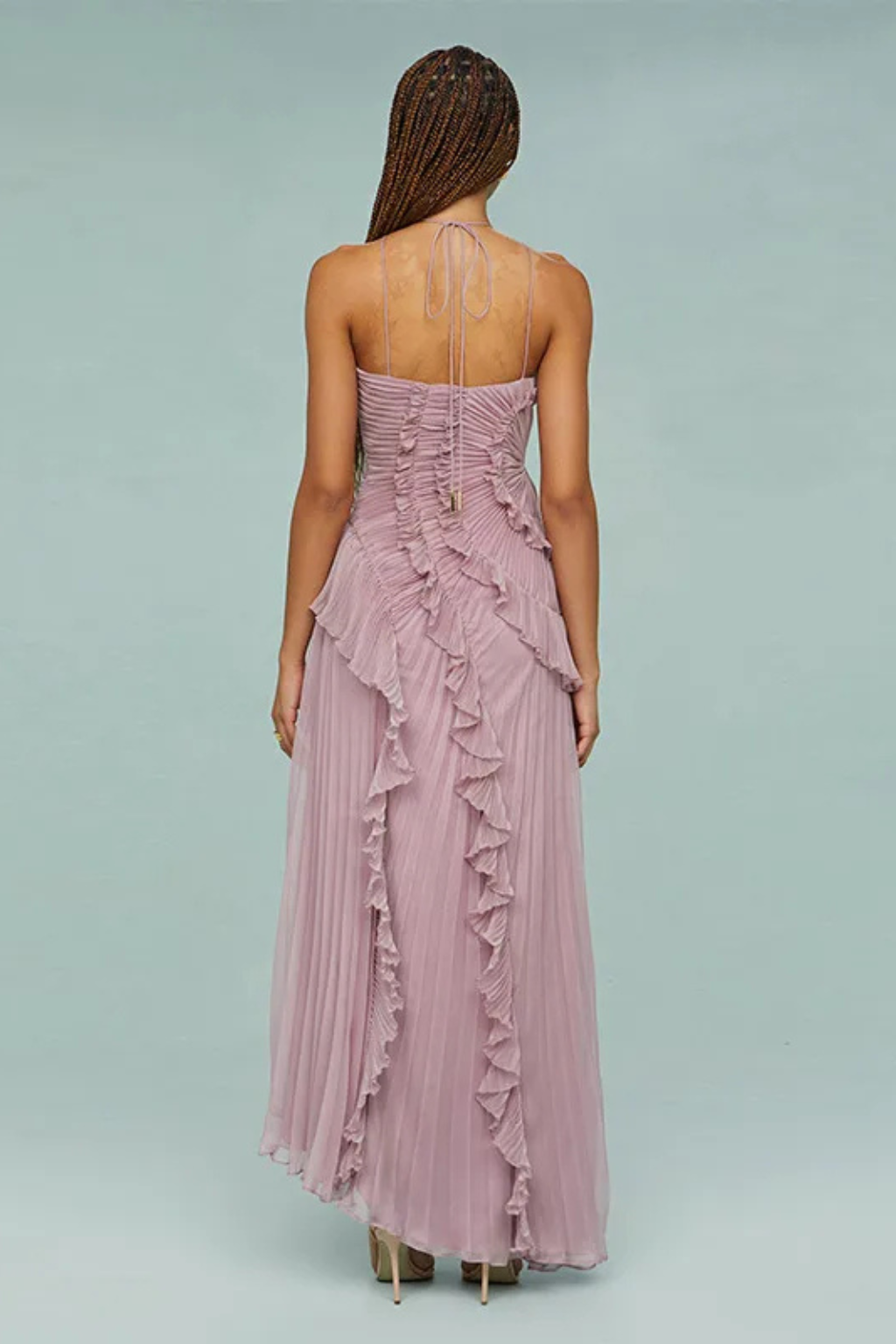 Jade | Summer Wedding Guest Ruffle Maxi Dress Halter