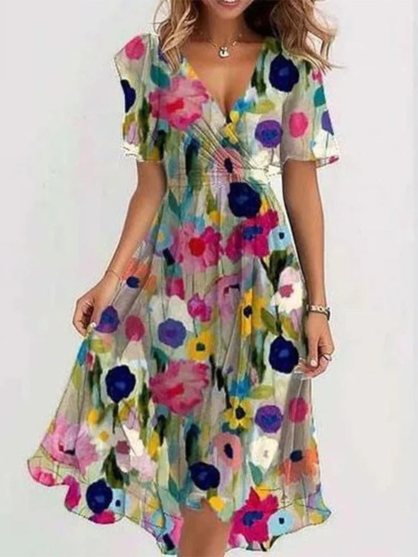 Elowyn | Boho Floral Midi Summer Dress