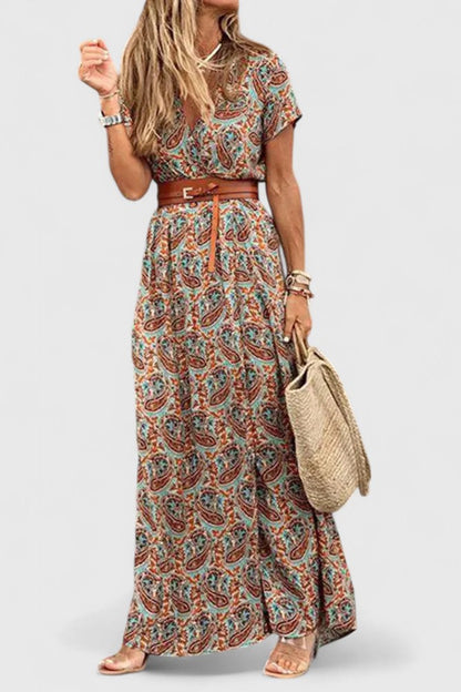Liora | Floral V-Neck Summer Maxi Dress