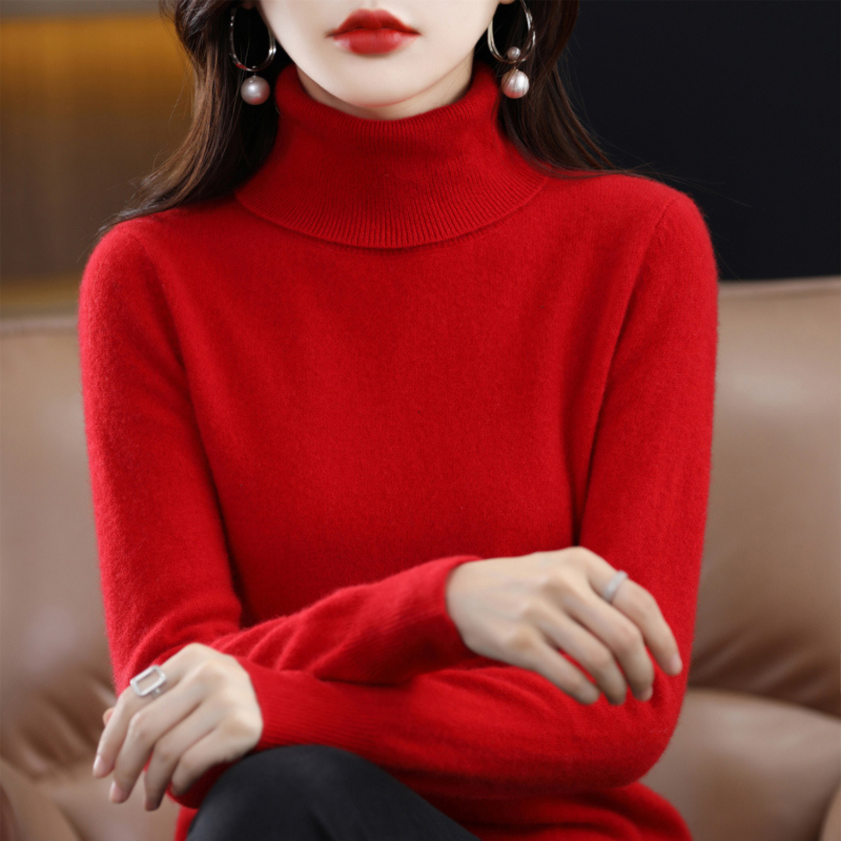 Viveca women's slim turtleneck sweater