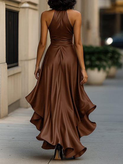 Satin high-low gown, styled view
