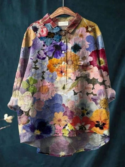 Caroline | Elegant Floral Print Relaxed Blouse