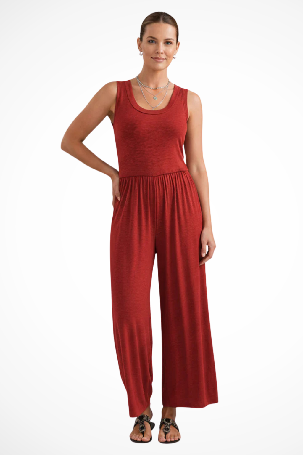 Blythe | Sleeveless Wide Leg Jumpsuit with Pockets