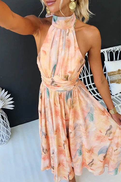Daisy | Halter Floral Maxi Sundress