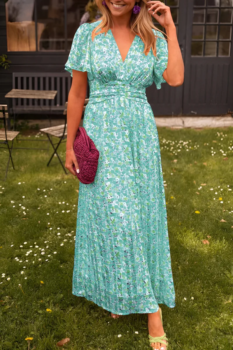 Florentyne | Colourful Floral Print Maxi Dress