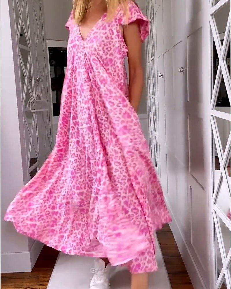 Floral maxi dress back view